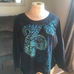 Just My Size 4X long sleeve shirt black and blue